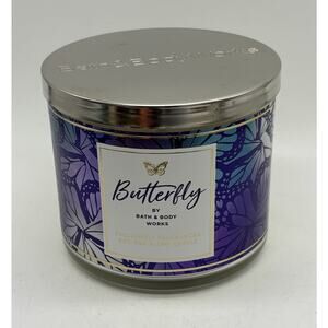 BATH & BODY WORKS BUTTERFLY LARGE SCENTED FILLED 3-WICK 14.5 OZ CANDLE NEW